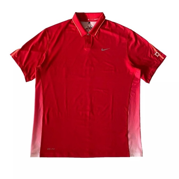 Nike Other - Nike Tiger Woods Collection TW Glow Polo Golf Shirt XL Canada/USA Flag Dri-Fit